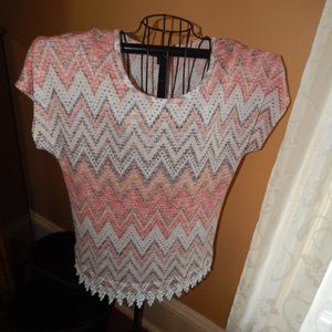 Ladies AGB Batwing Short Sleeve Top - Blouse ~~ Size Large